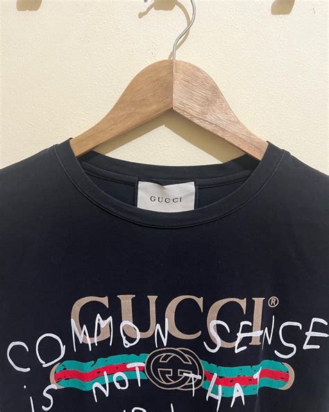 gucci tee common sense is not that common black